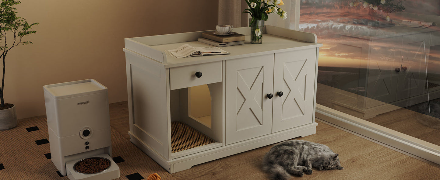 Cat Litter Box Enclosure, Litter Box Furniture Hidden with Cat Litter